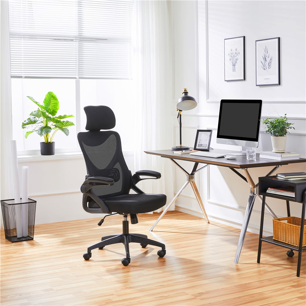 Ergonomic Mesh Office Chair with High Back, Black