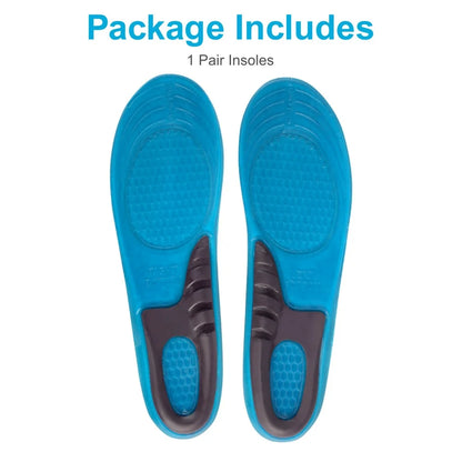 Elastic Silicone Shock Absorbing Shoe Insoles, Breathable Orthotic Inserts for Men and Women, M/L