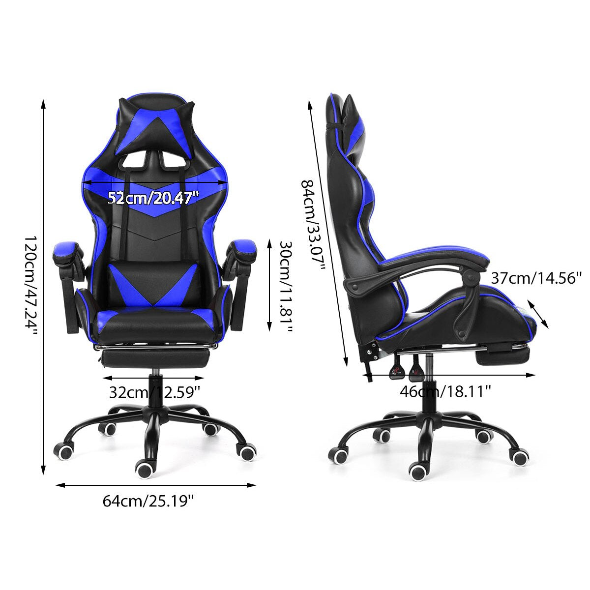 Leather Office Gaming Chair Home Internet Cafe Racing Chair WCG Gaming Ergonomic Computer Chair Swivel Lifting Lying Gamer Chair