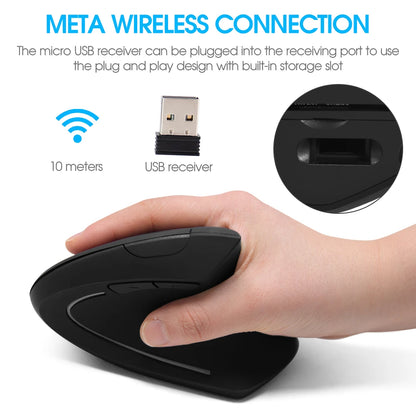 Wireless Mouse USB Computer Mice Ergonomic Desktop Upright Mouse Vertical Gaming Mouse 1600DPI for PC Laptop Office Home